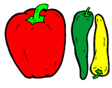 Coloring page Peppers painted bypenciluncolored