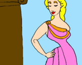 Coloring page Young Greek woman painted byashley weintraub