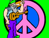 Coloring page Hippy musician painted bycaitlin gordon