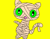 Coloring page Doodle the cat mummy painted bycaitlin gordon
