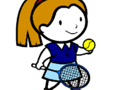 Coloring page Female tennis player painted bypenciluncolored