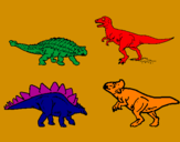 Coloring page Land dinosaurs painted bybelden