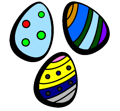 Coloring page Easter eggs IV painted byPads