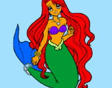 Coloring page Little mermaid painted byariel