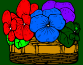 Coloring page Basket of flowers 12 painted byRIYA