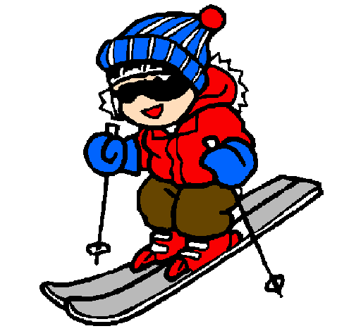 Coloring page Little boy skiing painted byFanny