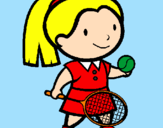 Coloring page Female tennis player painted byJane Princess