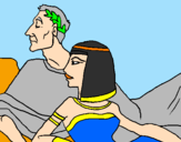 Coloring page Caesar and Cleopatra painted bycaitlin gordon