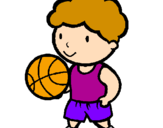 Coloring page Basketball player painted bysa