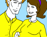 Coloring page Father and mother painted byanna rose