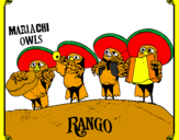 Coloring page Mariachi Owls painted bymachos