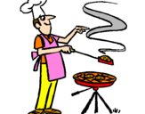 Coloring page Barbecue painted bybelden