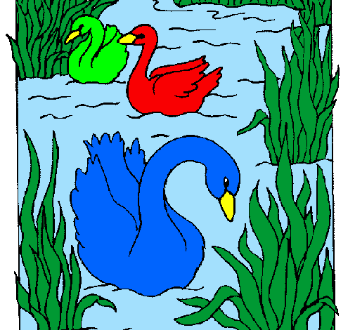 Coloring page Swans painted bykyla