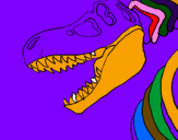 Coloring page Tyrannosaurus Rex skeleton painted bymiranda