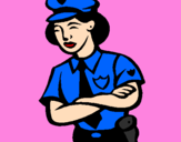 Coloring page Police woman painted byluani