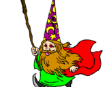Coloring page Dwarf magician painted byloppy
