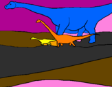 Coloring page Family of Brachiosaurus  painted bybrachiosaurus