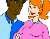Coloring page Father and mother painted byAbigail Walton