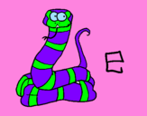 Coloring page Snake painted byflores lindas