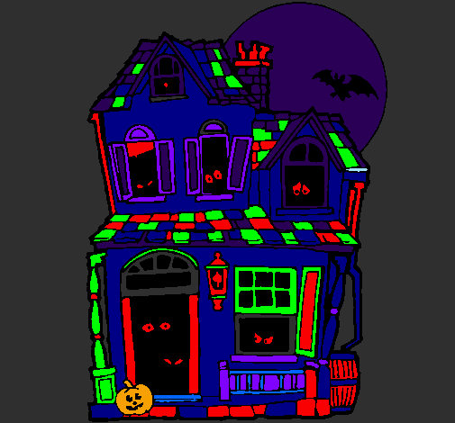 Coloring page Mysterious house II painted byshorty