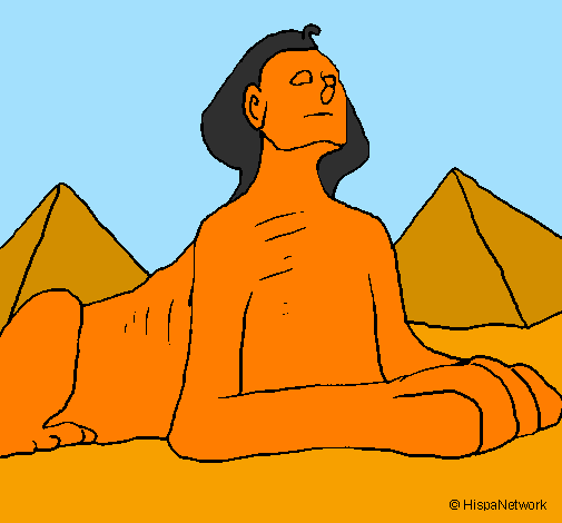 Coloring page Sphinx painted byoliver