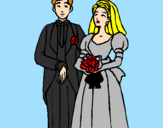 Coloring page The bride and groom III painted byCelia Mcswiney
