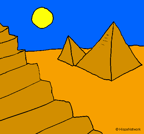 Coloring page Pyramids painted byPeter