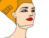 Coloring page Bust of Nefertiti painted byPeter