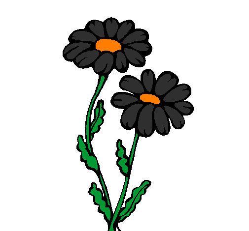 Coloring page Daisies painted byflores lindas