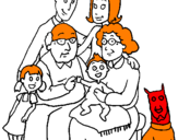 Coloring page Family  painted bym]yhh;msadetugmxstru