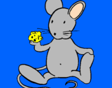 Coloring page Rat with cheese painted bylucky189258