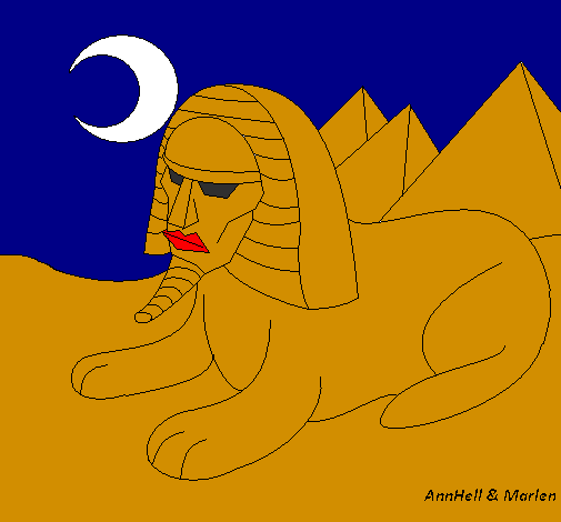 Coloring page Sphinx painted bycr