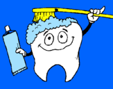 Coloring page Tooth cleaning itself painted bykaren$$