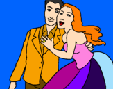 Coloring page The bride and groom painted byZZ