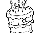 Coloring page Birthday cake 2 painted byoataz
