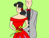 Coloring page The bride and groom II painted byanonymous
