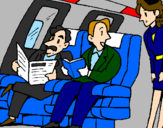 Coloring page Aeroplane passengers painted bylogan