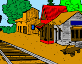 Coloring page Train station painted bylogan