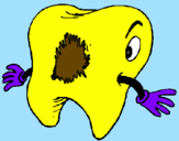 Coloring page Tooth with tooth decay painted bymayito
