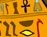 Coloring page Egyptian hieroglyphs painted byoataz