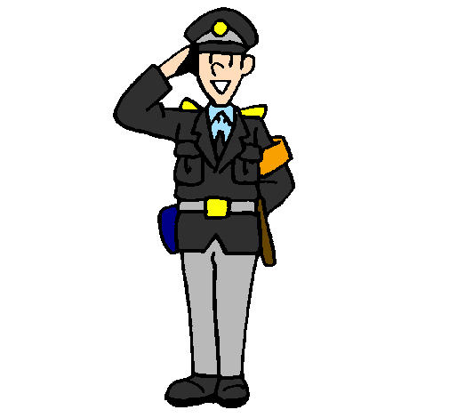 Coloring page Police officer waving painted byoataz