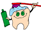 Coloring page Tooth cleaning itself painted bytete