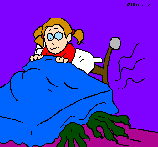 Coloring page Monster under the bed painted bylogan