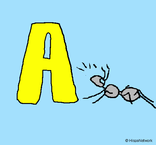 Coloring page Ant painted byLetters