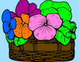 Coloring page Basket of flowers 12 painted byariana