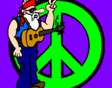 Coloring page Hippy musician painted byYesha