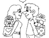 Coloring page Couple in love painted byoataz