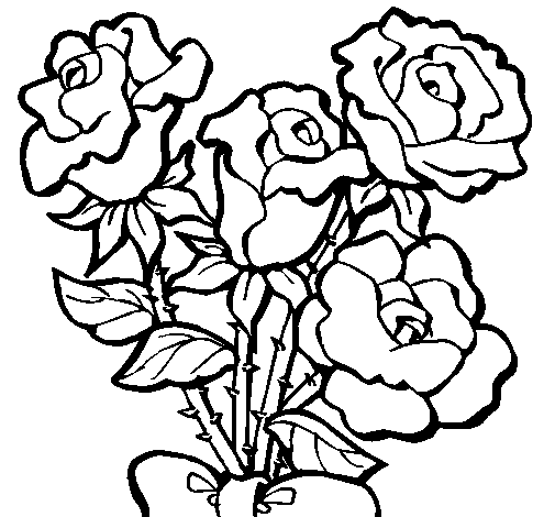Coloring page Bunch of roses painted byoataz