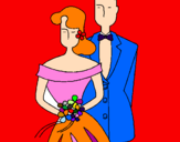 Coloring page The bride and groom II painted byZZ