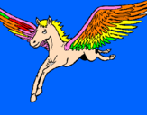 Coloring page Pegasus in flight painted bybashayer